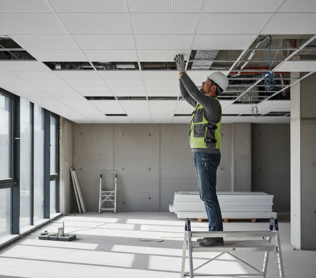 Монтаж кассетного потолка