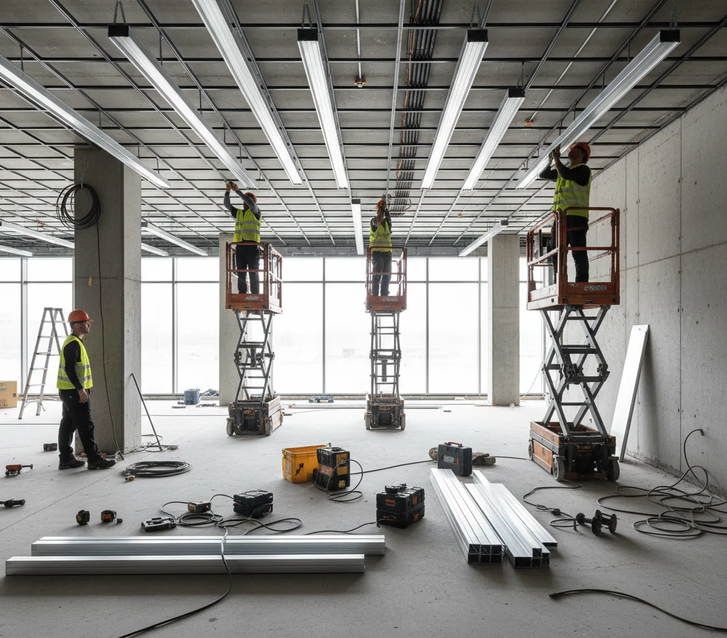 Монтаж кубообразной рейки