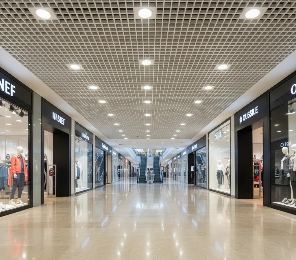 Замена потолка в торговой галерее, 220 м²