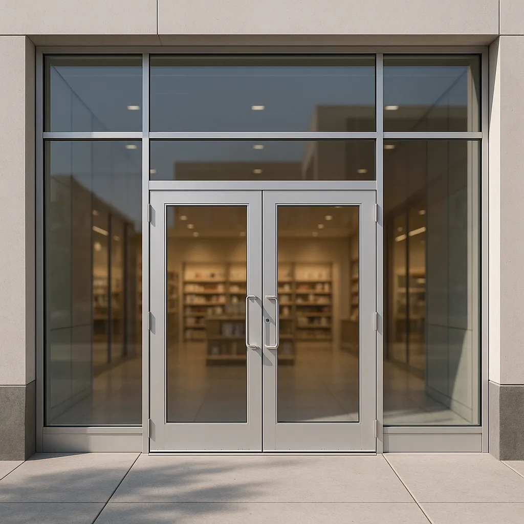 Остеклённый вход для торгового объекта