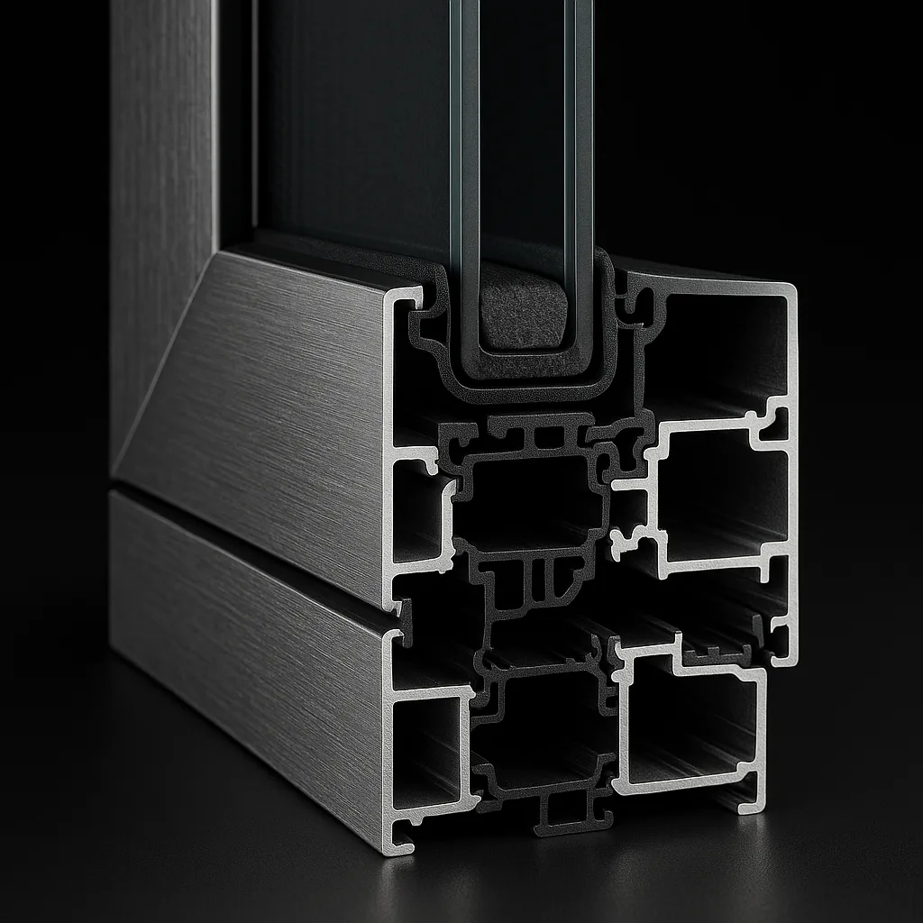 Стеклянный входной модуль в алюминиевом каркасе