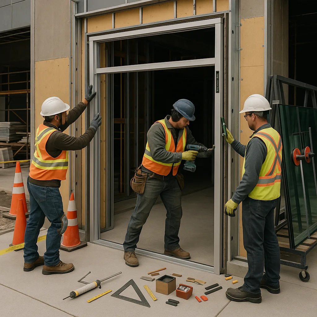 Монтаж фасадной двери