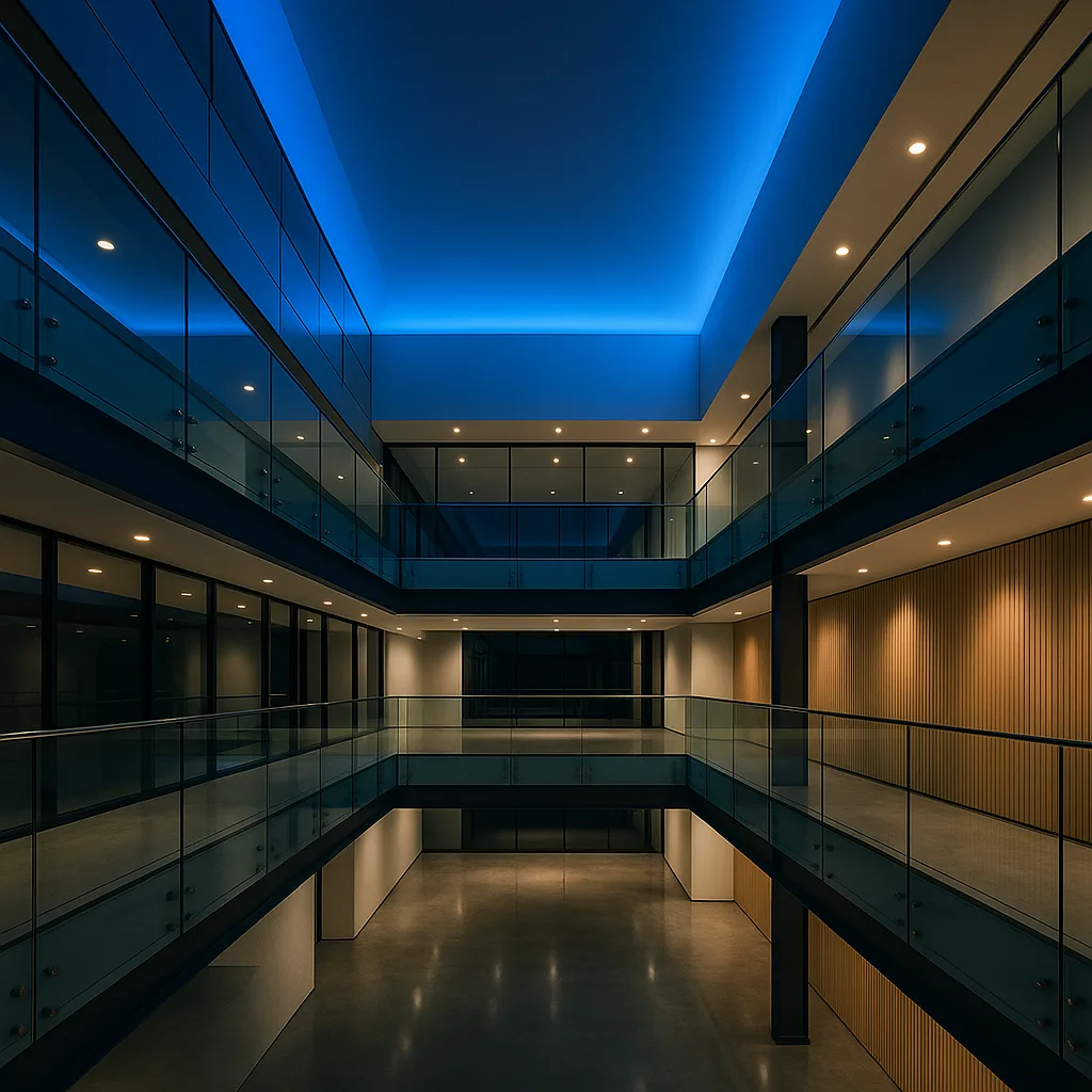 Межэтажные стеклянные ограждения