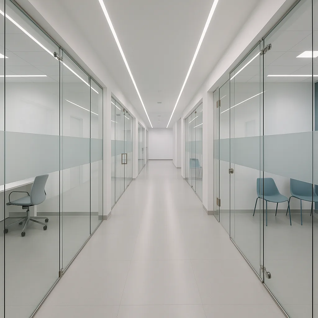 Перегородки для 18 кабинетов медицинского центра