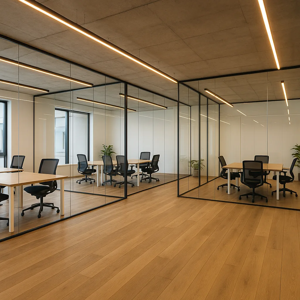 Офисные перегородки — стекло и панели