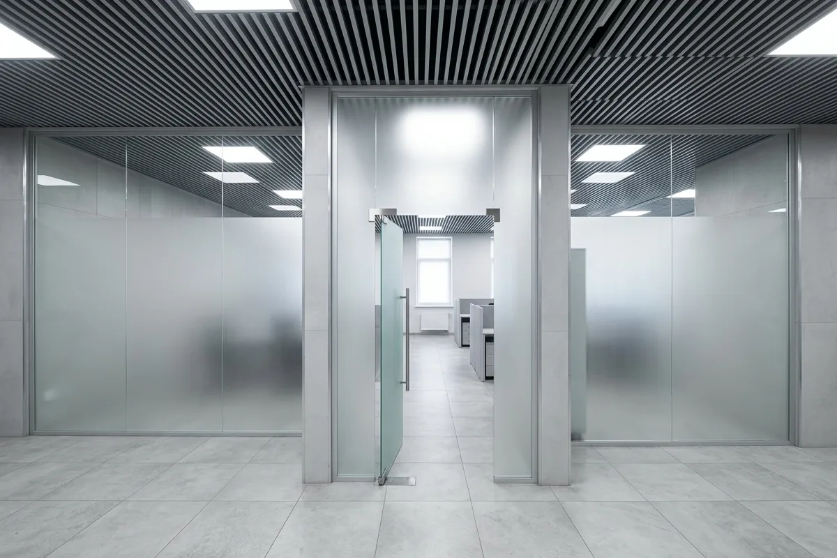 Профиль и деталь офисной перегородки