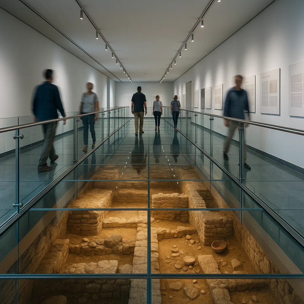 Прозрачный пол над археологической экспозицией