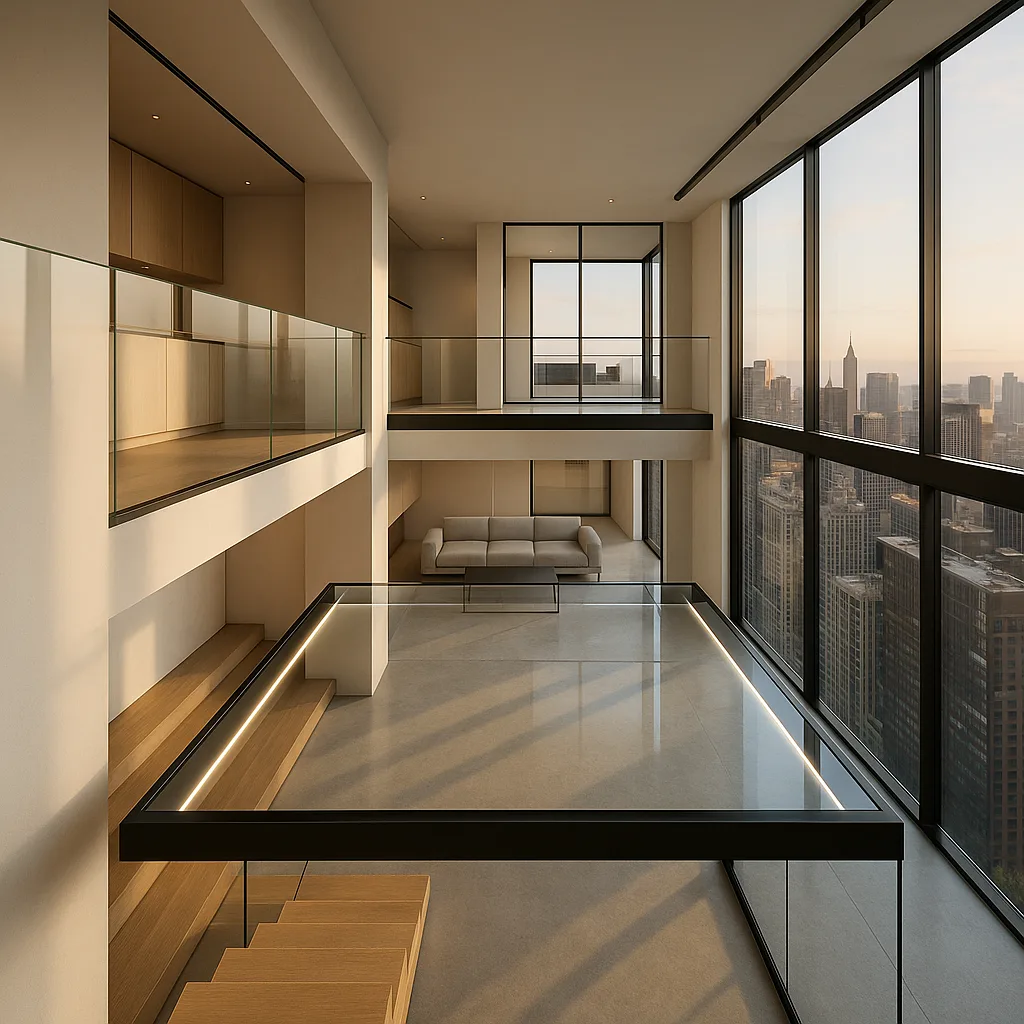 Стеклянный пол — пентхаус