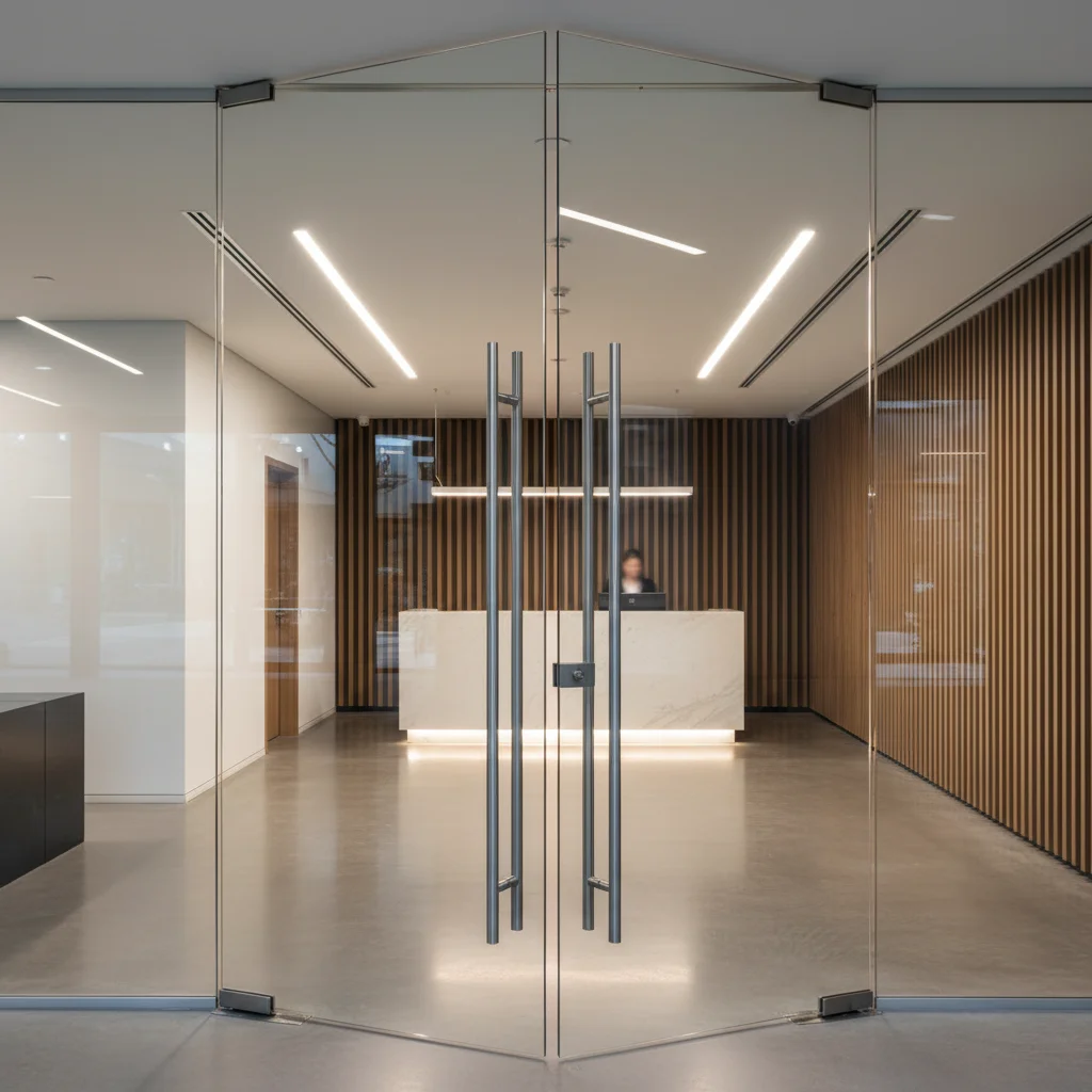 Стеклянные двери и входные группы — маятниковые, раздвижные, invisible