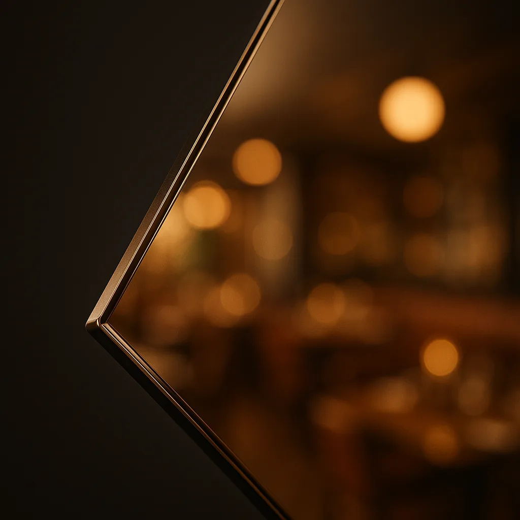 Зеркальное полотно с обработкой кромок