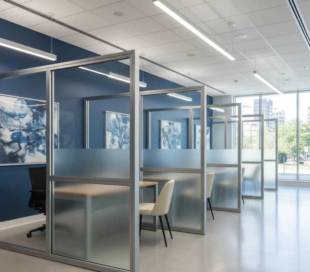 Алюминиевые перегородки в банке