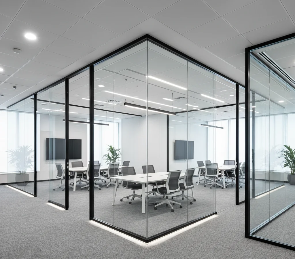 Алюминиевые перегородки в офисе