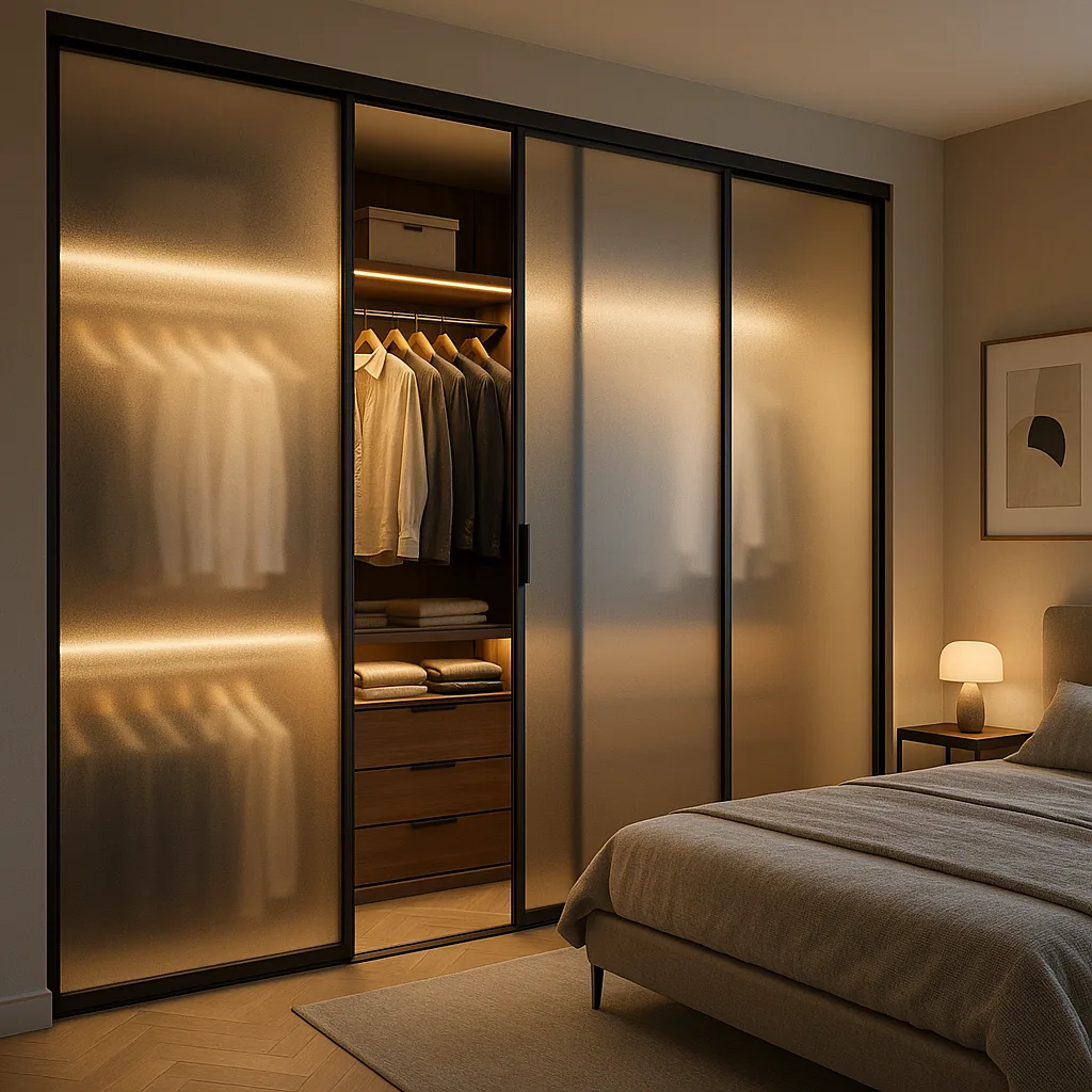 Раздвижная перегородка для гардеробной зоны