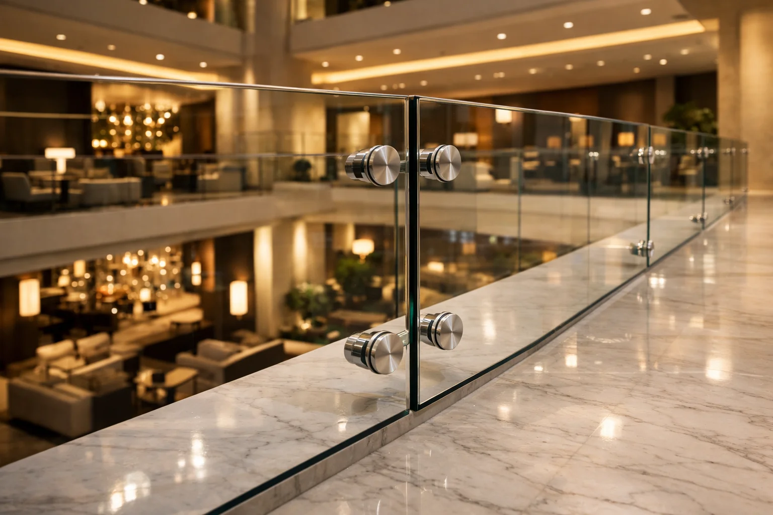 На точечных креплениях