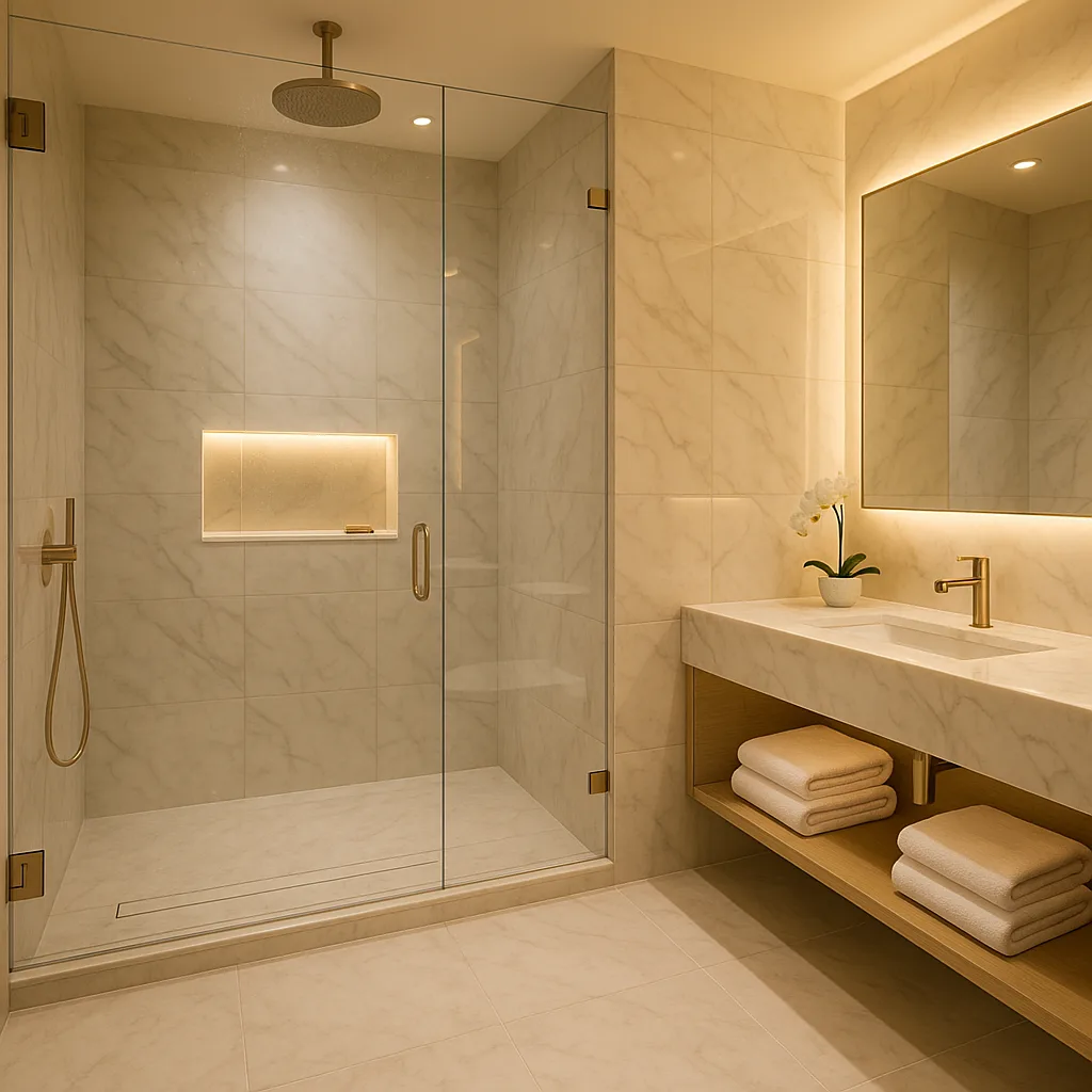 Серийные душевые перегородки для номерного фонда на 120 номеров