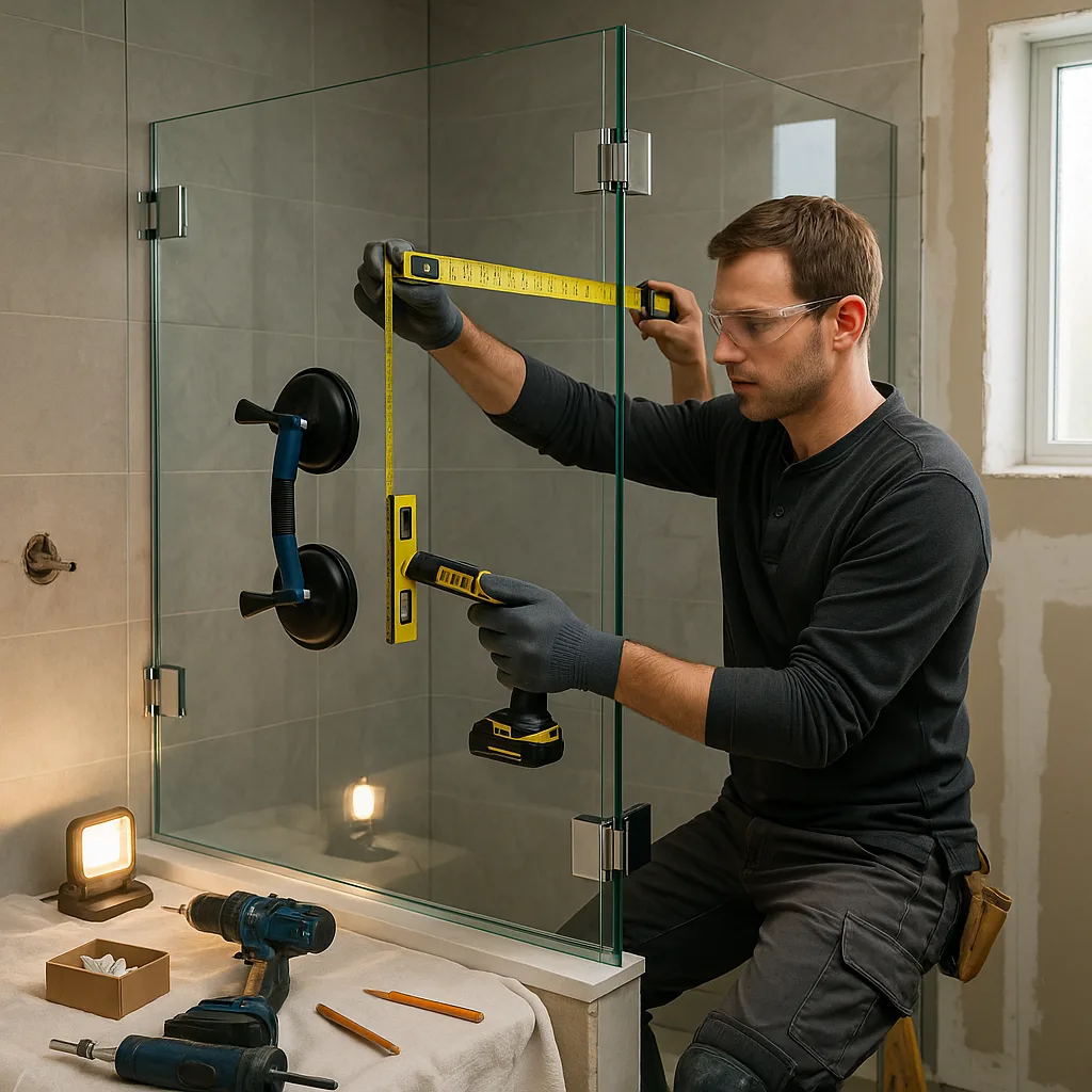 Монтаж душевой перегородки