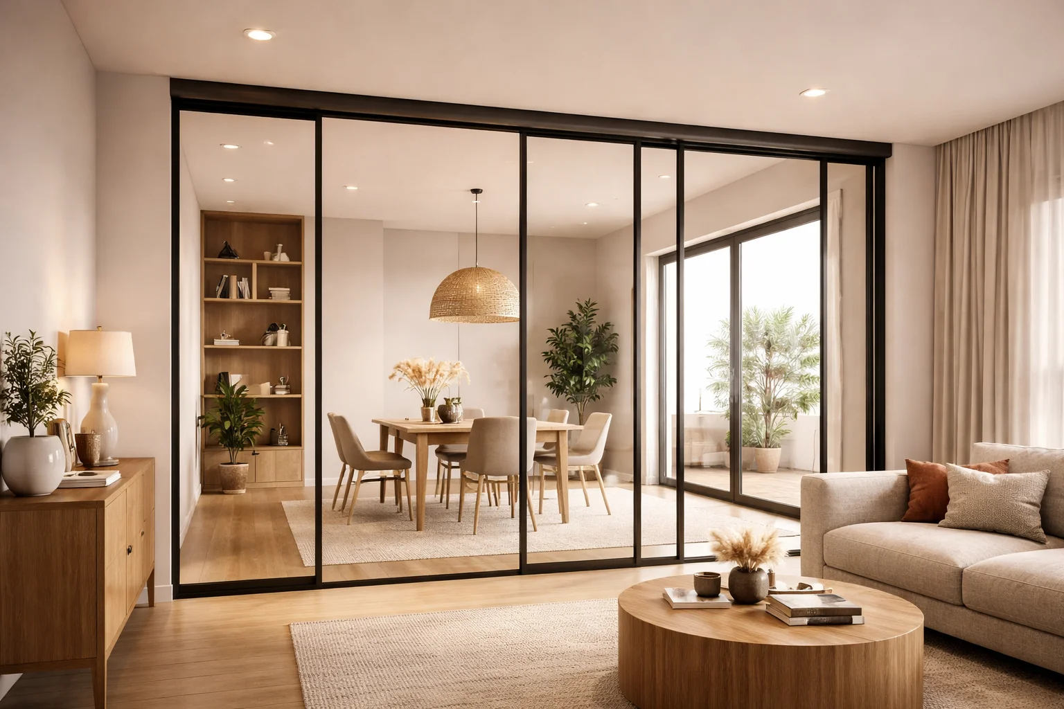 Раздвижная алюминиевая дверь — стеклянная система для офиса