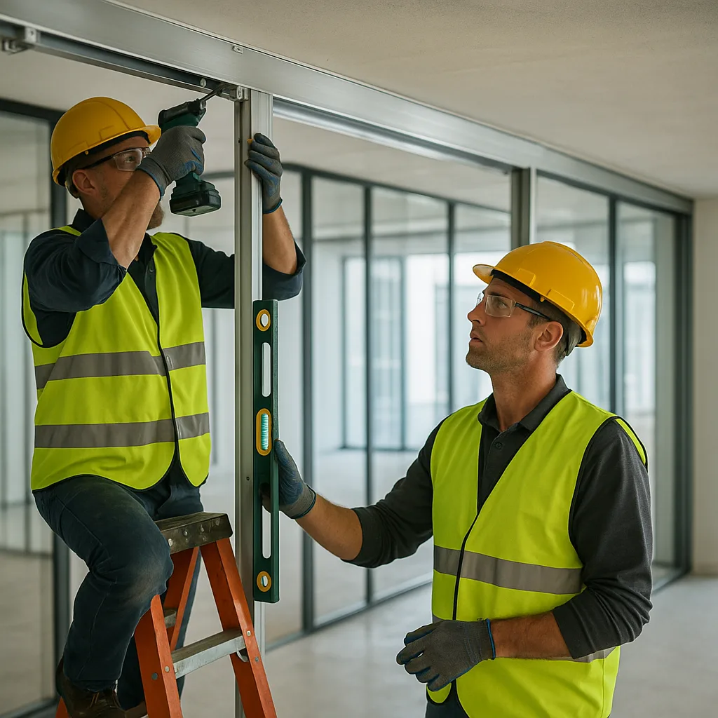 Монтаж раздвижной двери