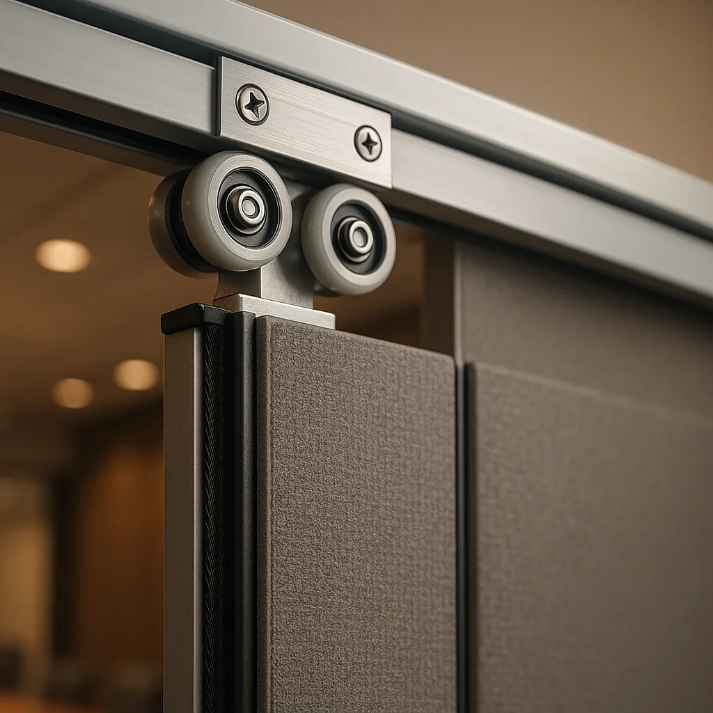 Раздвижная стена NORMA — потолочный трек и роликовый механизм