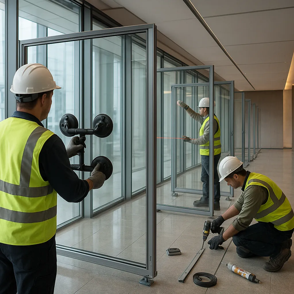 Офисное остекление — перегородки и двери