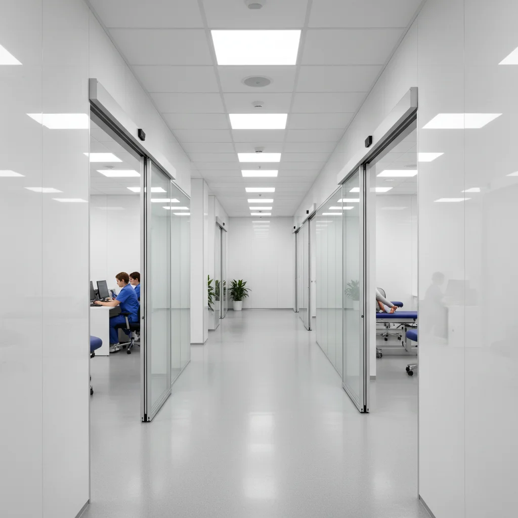 Клиника — перегородки и автоматические двери