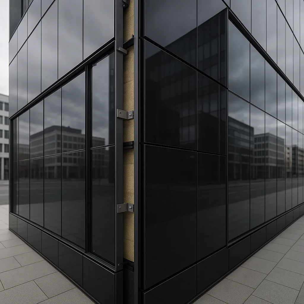 Фасадная облицовка стемалитом 2 400 м2 в составе вентилируемого фасада