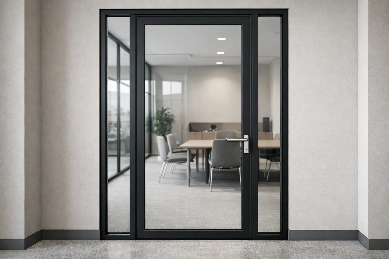 Маятниковая дверь в алюминиевом профиле