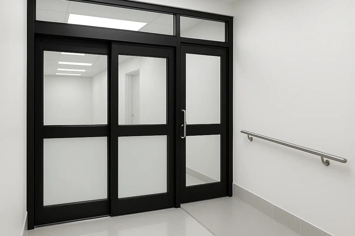 Входная группа медицинского центра с контролем потока